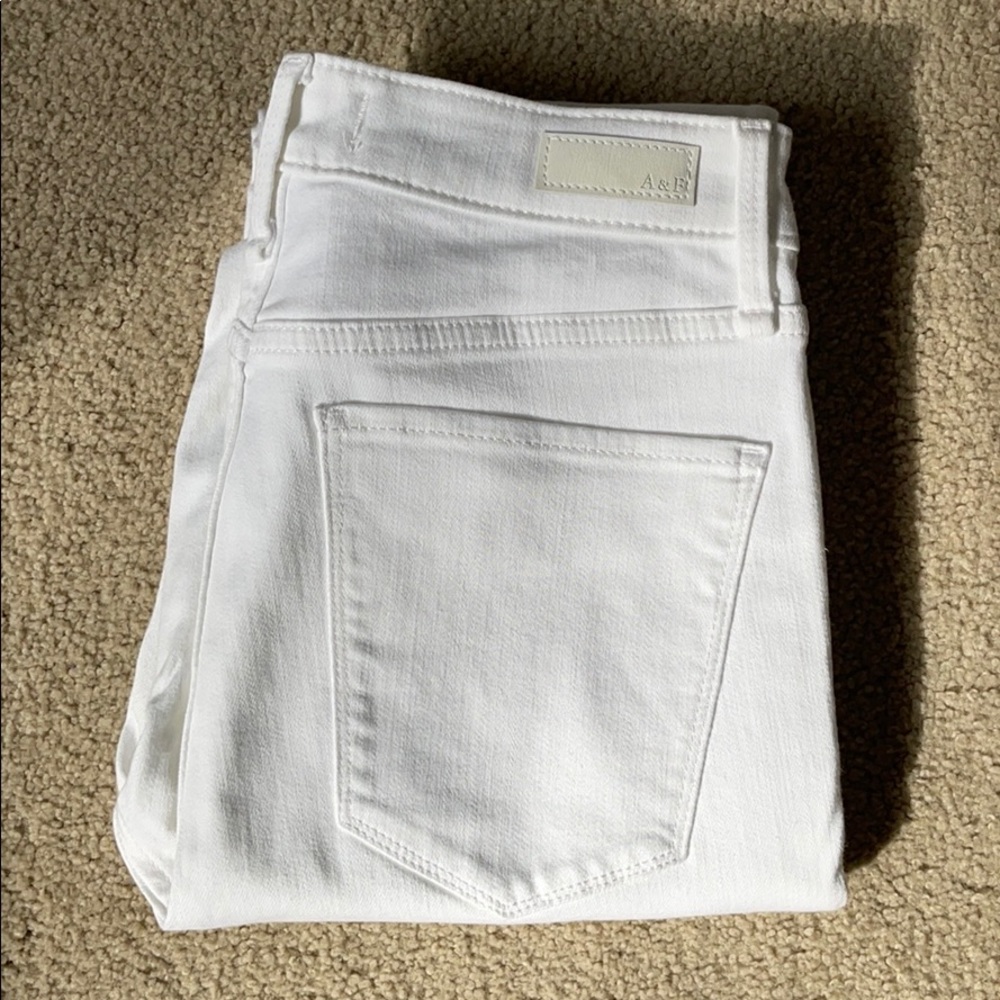 Abercrombie White High Waisted Skinny Jeans